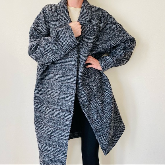 New Levi’s Wool Plaid Design Cocoon Classic Relaxed Fit Coat - Picture 2 of 14